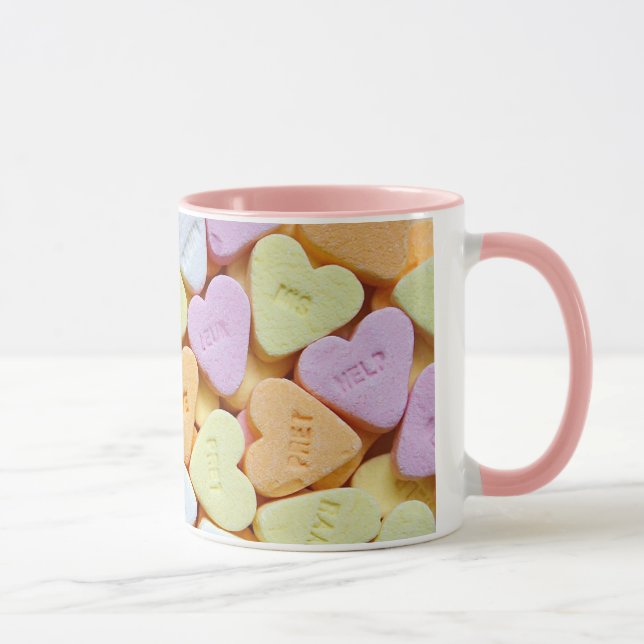 "Love" Valentine's Candy Heart Coffee Cup (Right)