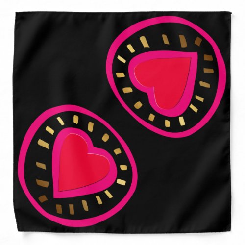 Love Valentines Day 2 Pink Heart in relief B Bandana