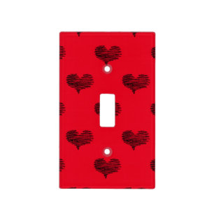 Love Valentine's Day Black Heart Sketch Light Switch Cover