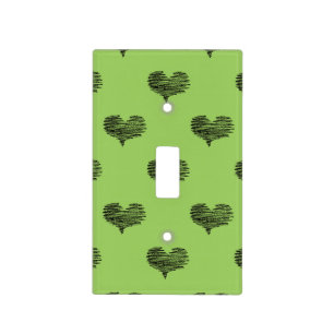 Love Valentine's Day Black Heart Sketch Light Switch Cover