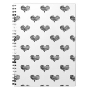 Love Valentine's Day Black Heart Sketch Notebook