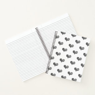 Love Valentine's Day Black Heart Sketch Notebook