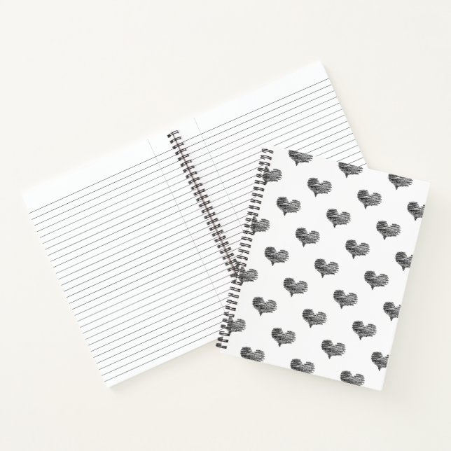 Love Valentine's Day Black Heart Sketch Notebook (Inside)
