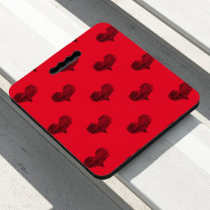 Love Valentine's Day Black Heart Sketch Seat Cushion