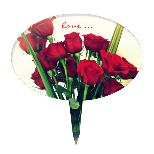 Love ... - Valentines Day Cake Topper (Front)