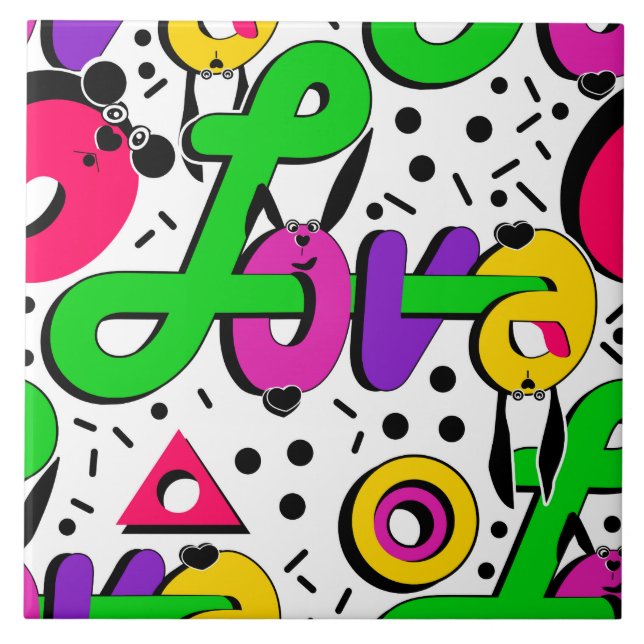 Love, Valentine's day Ceramic Tile (Front)