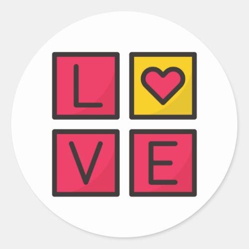 Love_valentines day classic round sticker