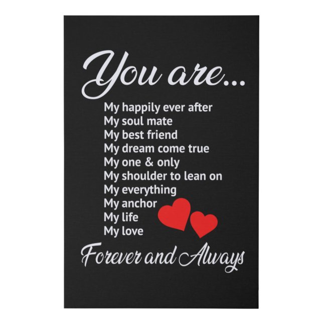 Love Valentine's Day Couples Heart Funny Gift Idea Faux Canvas Print (Front)