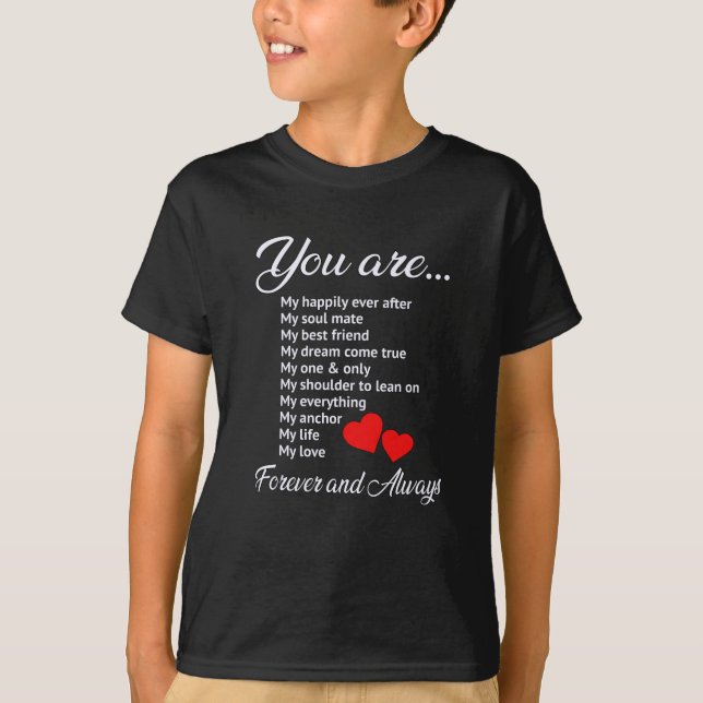 Love Valentine's Day Couples Heart Funny Gift Idea T-Shirt (Front)