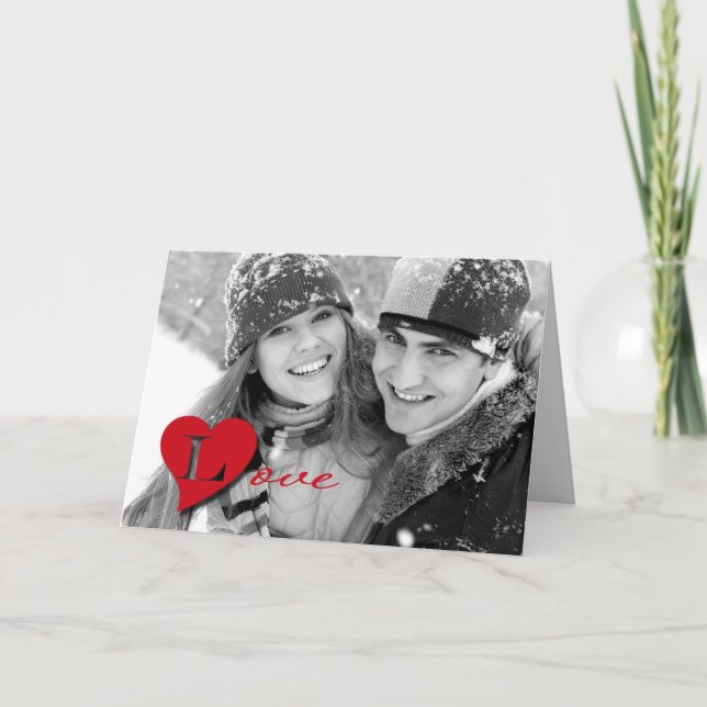 Love. Valentine's Day Custom Photo Holiday Card (Front)