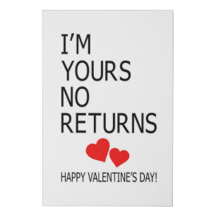 Love Valentine's Day Cute Couples Heart Funny Gift Faux Canvas Print