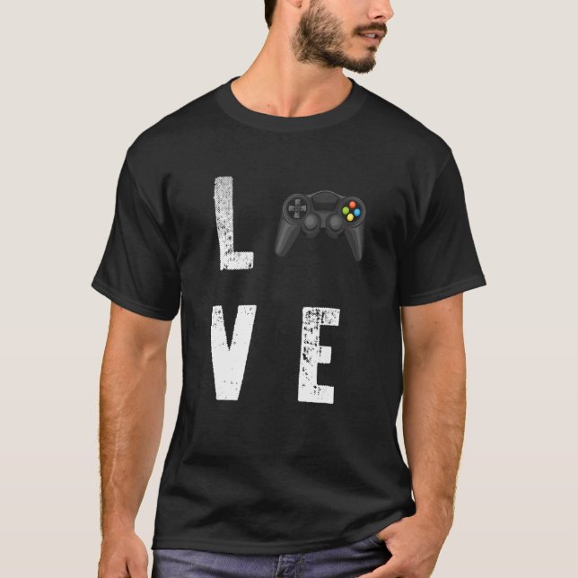 Love Valentines Day Gaming Video Game Controller G T-Shirt (Front)