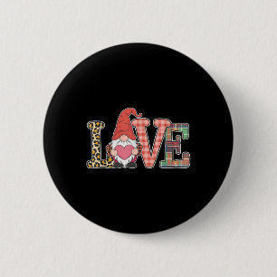 Love Valentines Day Gnomes Cute Red Hearts Gnome Button