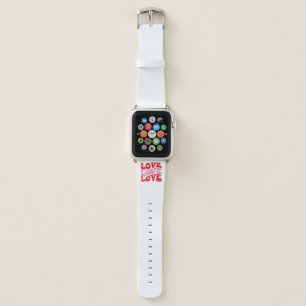 Love Valentine's Day Groovy Funny Holiday Apple Watch Band