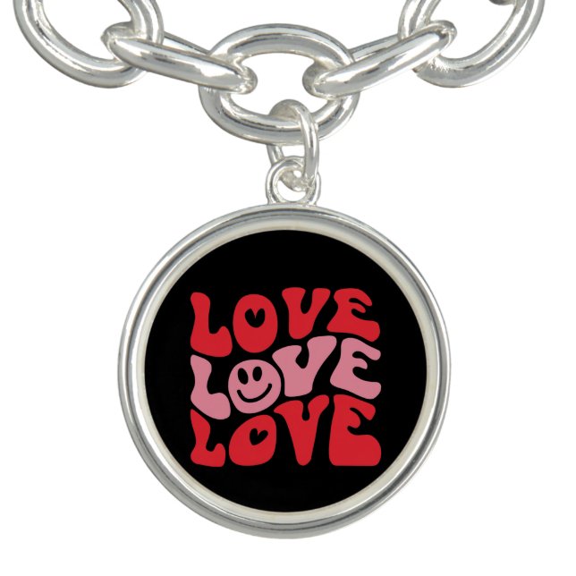 Love Valentine's Day Groovy Funny Holiday  Bracelet (Design)