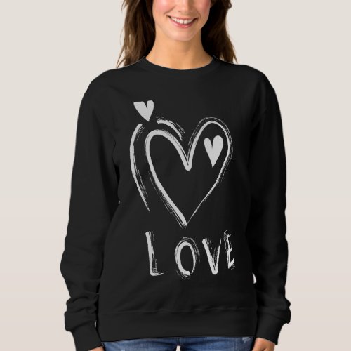 Love Valentines Day Heart Women Graphic Cute Coupl Sweatshirt