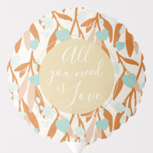 Love Valentines Day Hearts Branches Flowers Orange Balloon