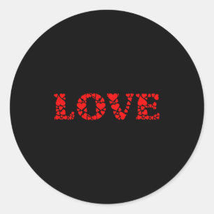 Love Valentines Day Hearts Classic Round Sticker