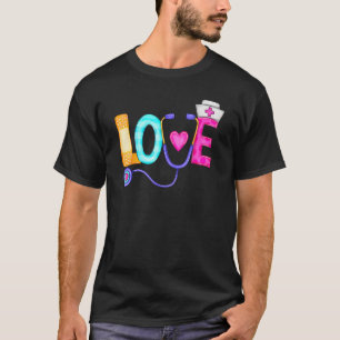 Love Valentine's Day Nurse Doctor CNA EMT Nurse Ma T-Shirt