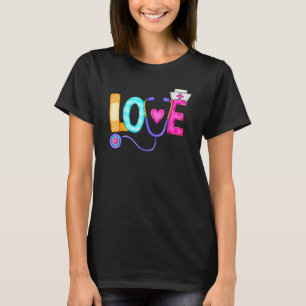 Love Valentine's Day Nurse Doctor CNA EMT Nurse Ma T-Shirt