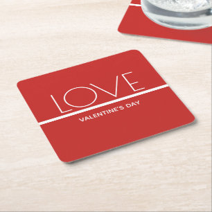Love Valentines Day Paper Coasters