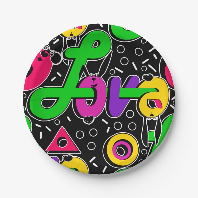 Love, Valentine's day Paper Plates (Front)