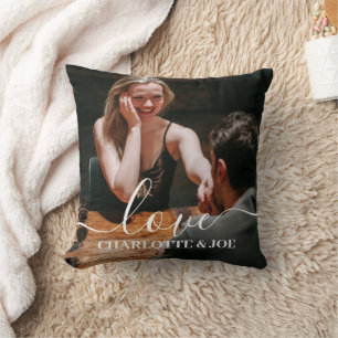 Love valentine's day Personalized Couples Photo Throw Pillow