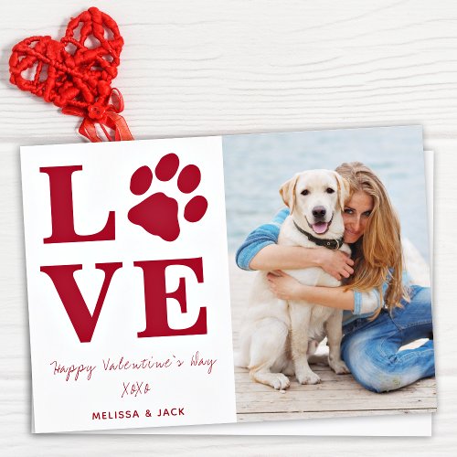 Love Valentines Day Pet Dog Photo Holiday Card