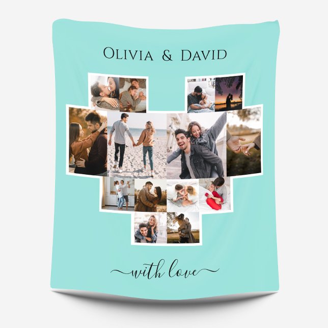 Love Valentine's Day Photo Collage Fleece Blanket (Creator Uploaded)