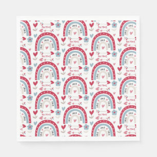 Love Valentines Day Rainbow  Napkins