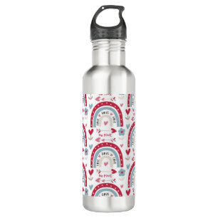 Love Valentines Day Rainbow    Stainless Steel Water Bottle