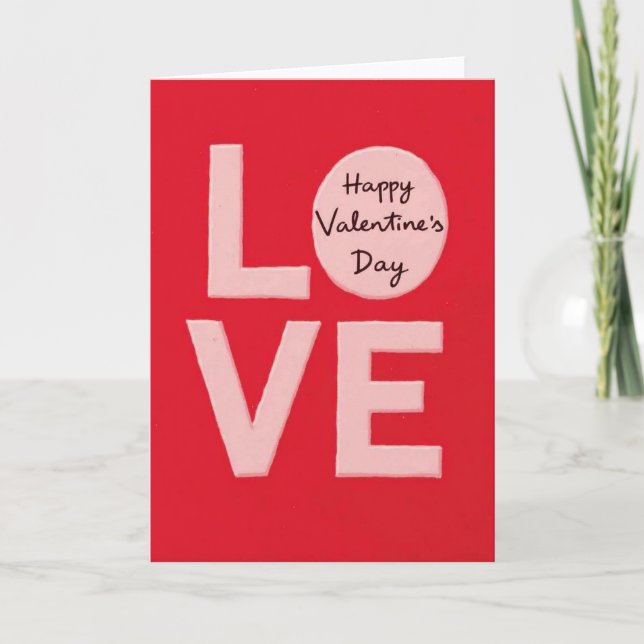 Love Valentines Day Red Card (Front)