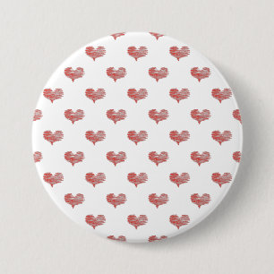 Love Valentine's Day Red Heart Sketch Button