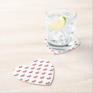 Love Valentine's Day Red Heart Sketch Paper Coaster