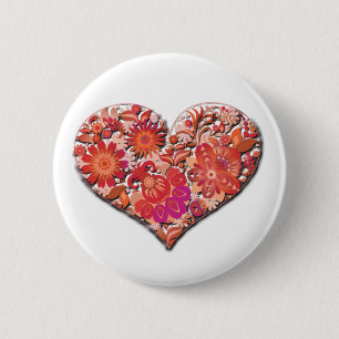 Love Valentine's Day Red Heart Vector Valentine Button