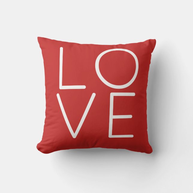LOVE Valentines day red pillow (Front)