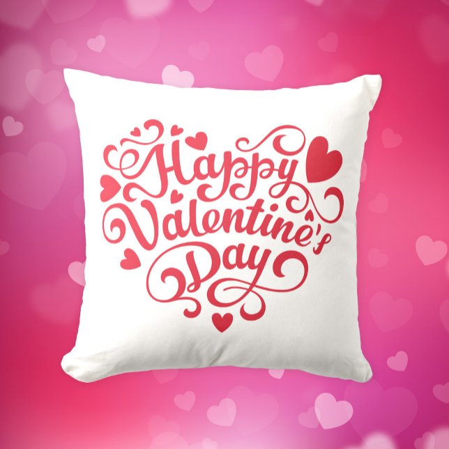 Love Valentine's Day Red Throw Pillow (Creator Uploaded)