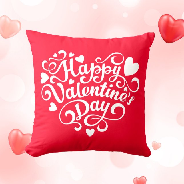 Love Valentine's Day Red Throw Pillow (Creator Uploaded)