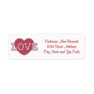 Love Valentine's Day Return Address Label