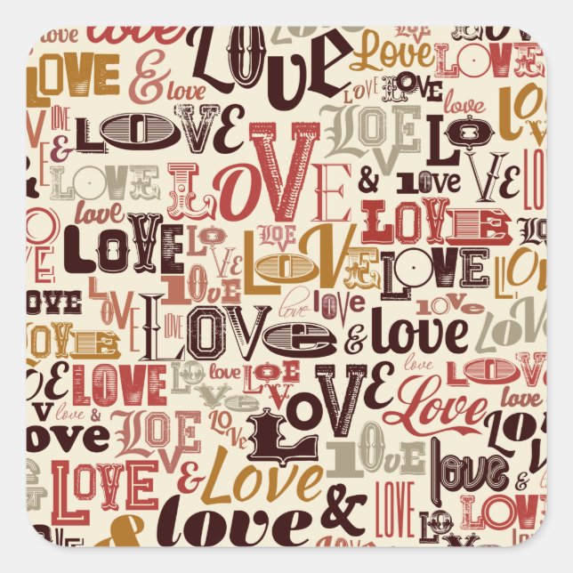 Love Valentine's Day Typography | Sticker Seal (Front)