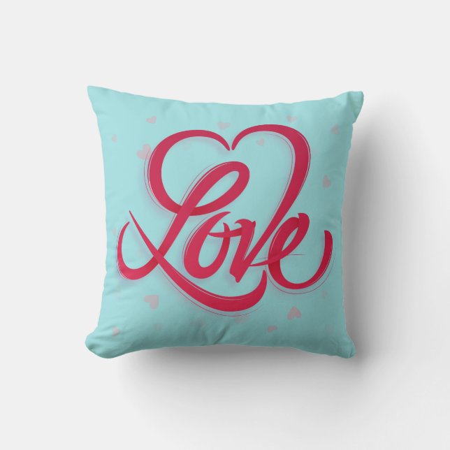Love Valentine's Day Typography | Throw Pillow (Front)