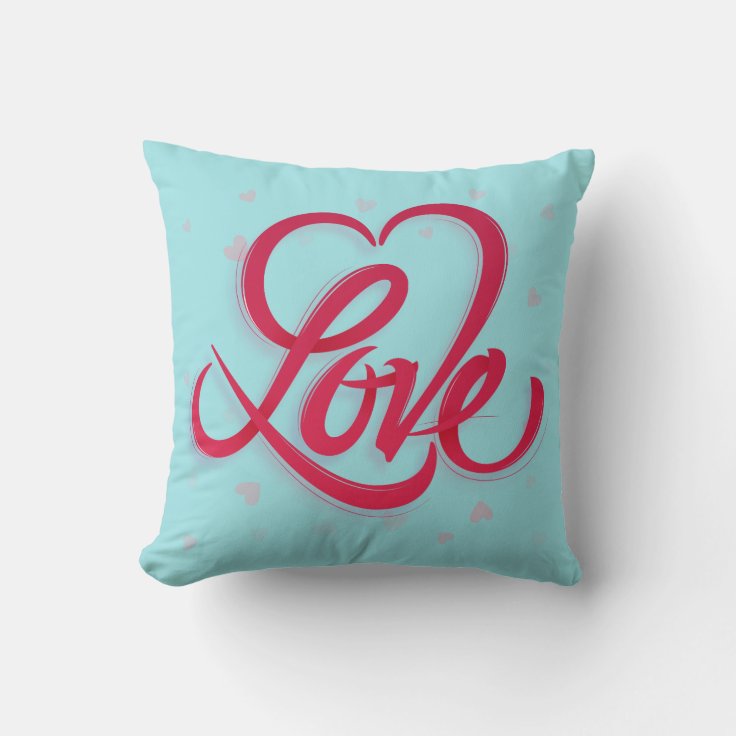 Love Valentine's Day Typography | Throw Pillow | Zazzle