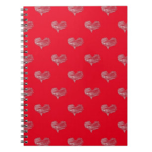 Love Valentine's Day White Heart Sketch Notebook