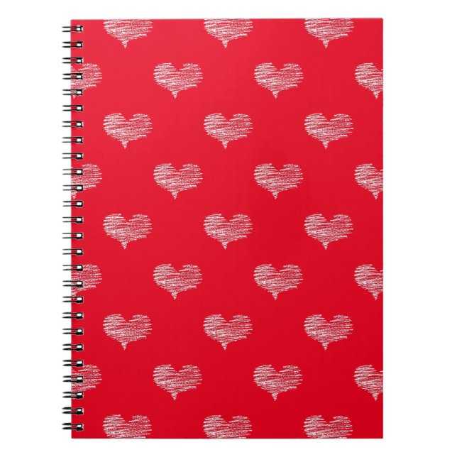 Love Valentine's Day White Heart Sketch Notebook (Front)