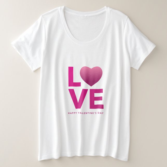 Love Valentines Day Womens  Plus Size T-Shirt (Design Front)