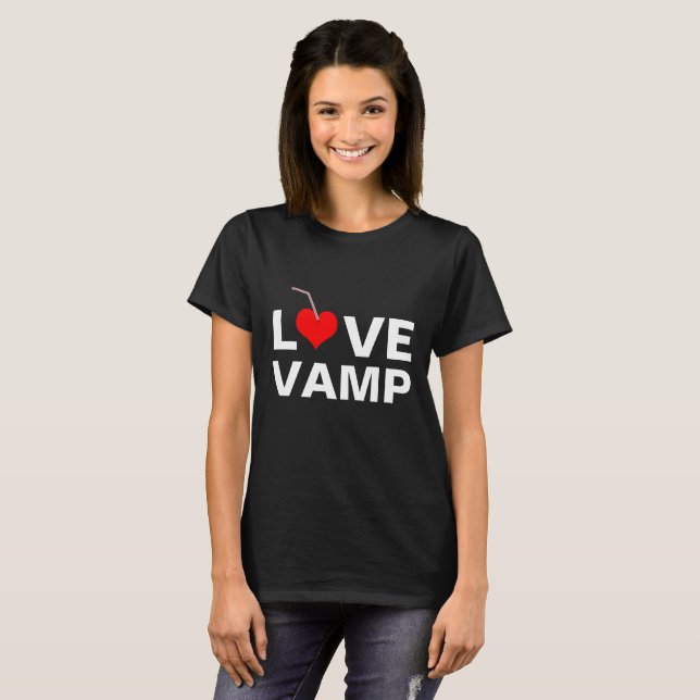 Love Vamp black customizable T-Shirt (Front Full)