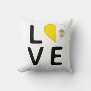 Love - Vatican City Flag Throw Pillow