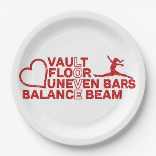 Love Vault Floor Uneven Bars Balance Beam Paper Plates