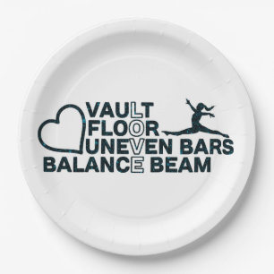 Love Vault Floor Uneven Bars Balance Beam Rectang Paper Plates