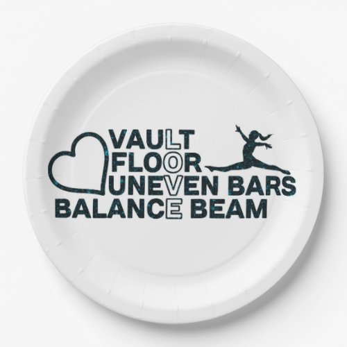 Love Vault Floor Uneven Bars Balance Beam  Rectang Paper Plates